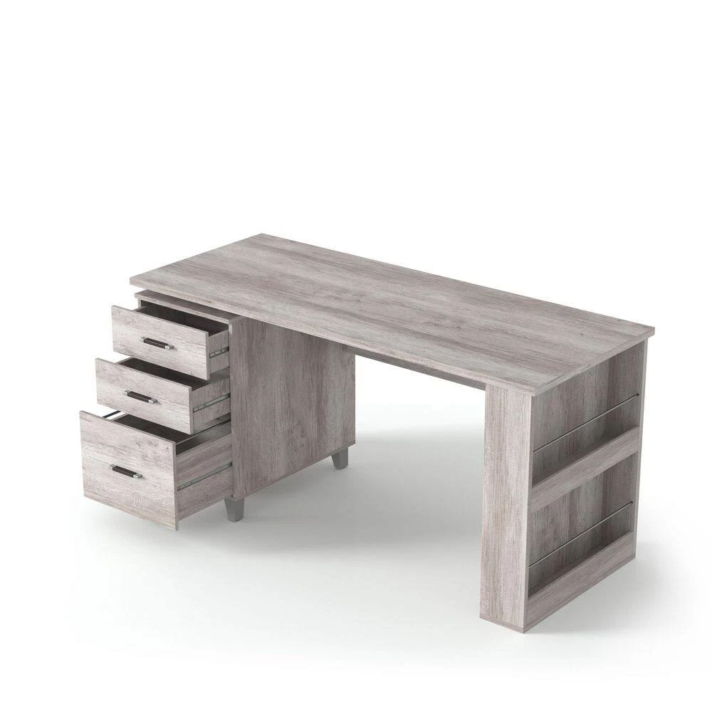 Muskalone 59.06 in. Rectangular Coastal White Wood 3-Drawer Writing Desk with Storage by Furniture of America 5 Muskalone 59.06 in. Rectangular Coastal White Wood 3-Drawer Writing Desk with Storage by Furniture of America - Image 5