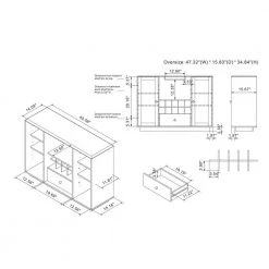 Elmiran Coastal White Buffet with 4 Shelves by Furniture of America 16 Elmiran Coastal White Buffet with 4 Shelves by Furniture of America -Furniture of America Sales Store coastal white furniture of america sideboards buffet tables ynj 2077c34 76 1000
