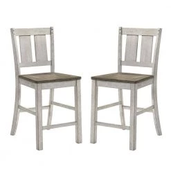 Rhysdee Cremini Brown and Antique White Wood Counter Height Dining Chair (Set of 2) by Furniture of America