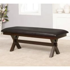 Paramus Dark Cherry Leather Cushion Dining Bench by Furniture of America 13 Paramus Dark Cherry Leather Cushion Dining Bench by Furniture of America -Furniture of America Sales Store dark cherry furniture of america bedroom benches idf 3163bn 31 1000