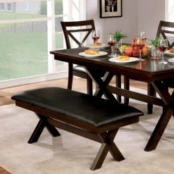 Paramus Dark Cherry Leather Cushion Dining Bench by Furniture of America 10 Paramus Dark Cherry Leather Cushion Dining Bench by Furniture of America -Furniture of America Sales Store dark cherry furniture of america bedroom benches idf 3163bn 4f 1000