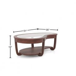 Lepita 51 in. Dark Cherry Large Specialty Glass Coffee Table with Shelf by Furniture of America -Furniture of America Sales Store dark cherry furniture of america coffee tables idf 4336c 40 1000