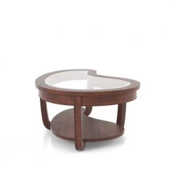 Lepita 51 in. Dark Cherry Large Specialty Glass Coffee Table with Shelf by Furniture of America -Furniture of America Sales Store dark cherry furniture of america coffee tables idf 4336c 4f 1000