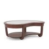 Lepita 51 in. Dark Cherry Large Specialty Glass Coffee Table with Shelf by Furniture of America
