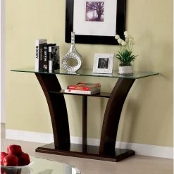 Ali 50 in. Dark Cherry Standard Rectangle Glass Console Table with Storage by Furniture of America 7 Ali 50 in. Dark Cherry Standard Rectangle Glass Console Table with Storage by Furniture of America -Furniture of America Sales Store dark cherry furniture of america console tables idf 4104s c3 1000