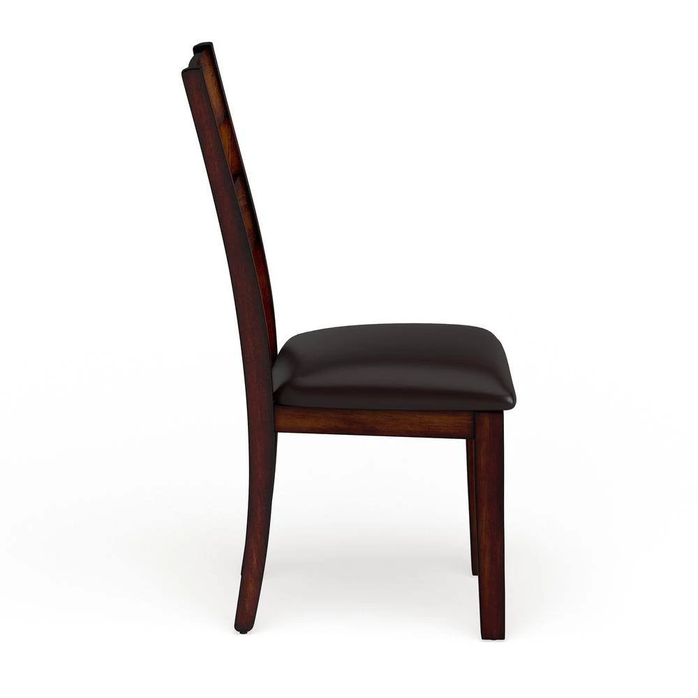Yvetsia Dark Cherry Wood Padded Dining Chair (Set of 2) by Furniture of America 3 Yvetsia Dark Cherry Wood Padded Dining Chair (Set of 2) by Furniture of America - Image 3