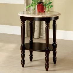 Sonora Dark Cherry Marble Stand by Furniture of America -Furniture of America Sales Store dark cherry furniture of america end side tables idf ac786 31 1000