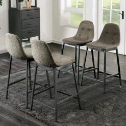 Joshitha 33.25 in. H Dark Gray and Gray Counter Height Chairs (Set of 4) by Furniture of America -Furniture of America Sales Store dark gray and gray furniture of america bar stools idf 3740pc 4pk 31 1000