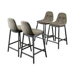 Joshitha 33.25 in. H Dark Gray and Gray Counter Height Chairs (Set of 4) by Furniture of America