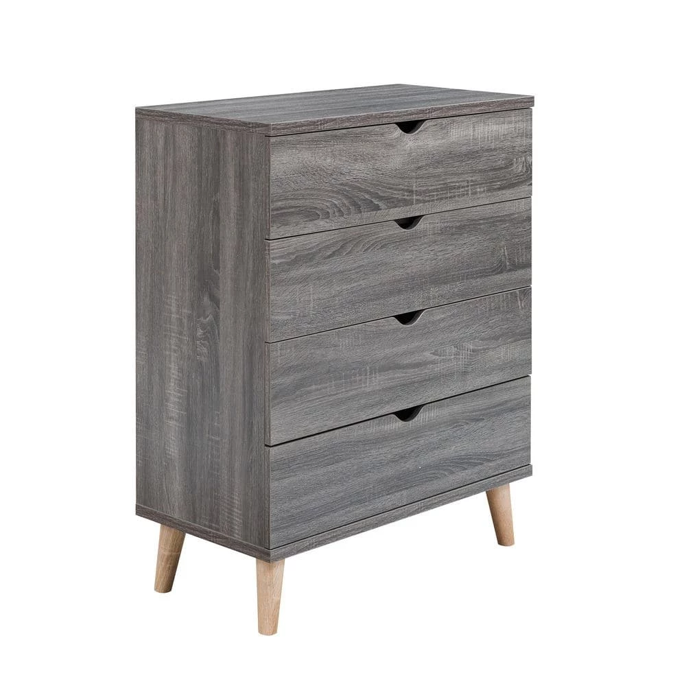 Cordero II 4-Drawer Dark Gray Chest of Drawers (39.25 in. H x 31.25 in. W x 15.5 in. D) by Furniture of America 1 Cordero II 4-Drawer Dark Gray Chest of Drawers (39.25 in. H x 31.25 in. W x 15.5 in. D) by Furniture of America