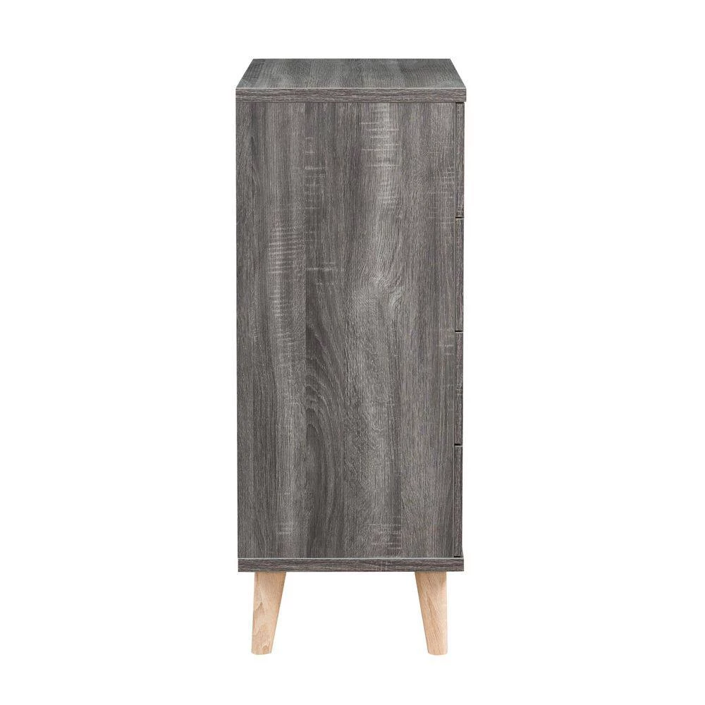 Cordero II 4-Drawer Dark Gray Chest of Drawers (39.25 in. H x 31.25 in. W x 15.5 in. D) by Furniture of America 3 Cordero II 4-Drawer Dark Gray Chest of Drawers (39.25 in. H x 31.25 in. W x 15.5 in. D) by Furniture of America - Image 3