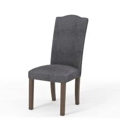 Pikes Dark Gray Upholstered Nailhead Trim Dining Chair (Set of 2) by Furniture of America -Furniture of America Sales Store dark gray furniture of america dining chairs idf 3539dg sc 4f 1000