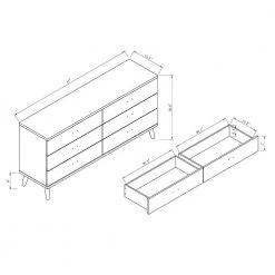 Fort Ordan 6-Drawer Dark Gray Dresser (29.5 in. H x 47 in. W x 15.5 in. D) by Furniture of America 12 Fort Ordan 6-Drawer Dark Gray Dresser (29.5 in. H x 47 in. W x 15.5 in. D) by Furniture of America -Furniture of America Sales Store dark gray furniture of america dressers idi y2004a 76 1000