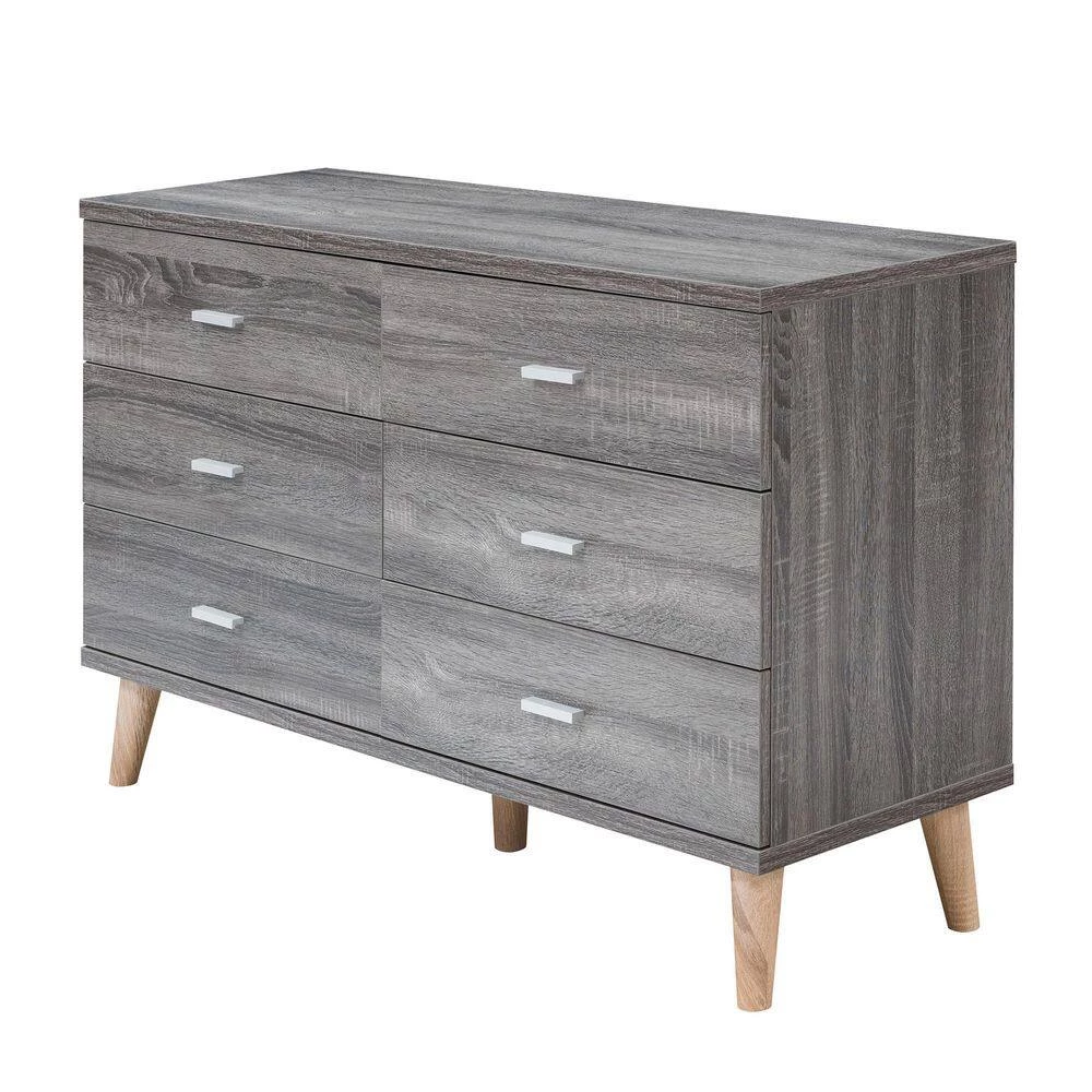 Fort Ordan 6-Drawer Dark Gray Dresser (29.5 in. H x 47 in. W x 15.5 in. D) by Furniture of America 3 Fort Ordan 6-Drawer Dark Gray Dresser (29.5 in. H x 47 in. W x 15.5 in. D) by Furniture of America - Image 3