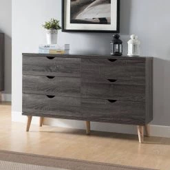 Fort Ordan II 6-Drawer Dark Gray Dresser (29.5 in. H x 47 in. W x 15.5 in. D) by Furniture of America 13 Fort Ordan II 6-Drawer Dark Gray Dresser (29.5 in. H x 47 in. W x 15.5 in. D) by Furniture of America -Furniture of America Sales Store dark gray furniture of america dressers idi y2004b 31 1000
