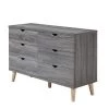 Fort Ordan II 6-Drawer Dark Gray Dresser (29.5 in. H x 47 in. W x 15.5 in. D) by Furniture of America