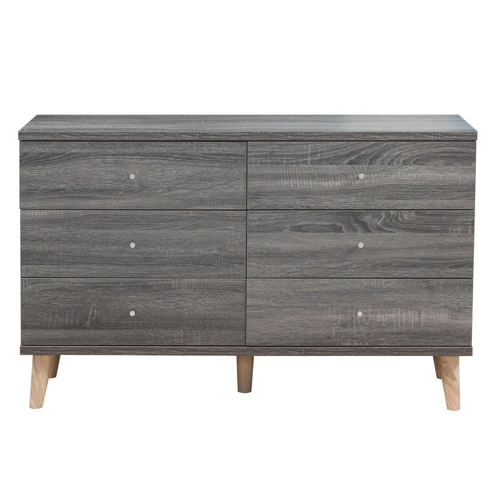 Fort Ordan III 6-Drawer Dark Gray Dresser (29.5 in. H x 47 in. W x 15.5 in. D) by Furniture of America 1 Fort Ordan III 6-Drawer Dark Gray Dresser (29.5 in. H x 47 in. W x 15.5 in. D) by Furniture of America
