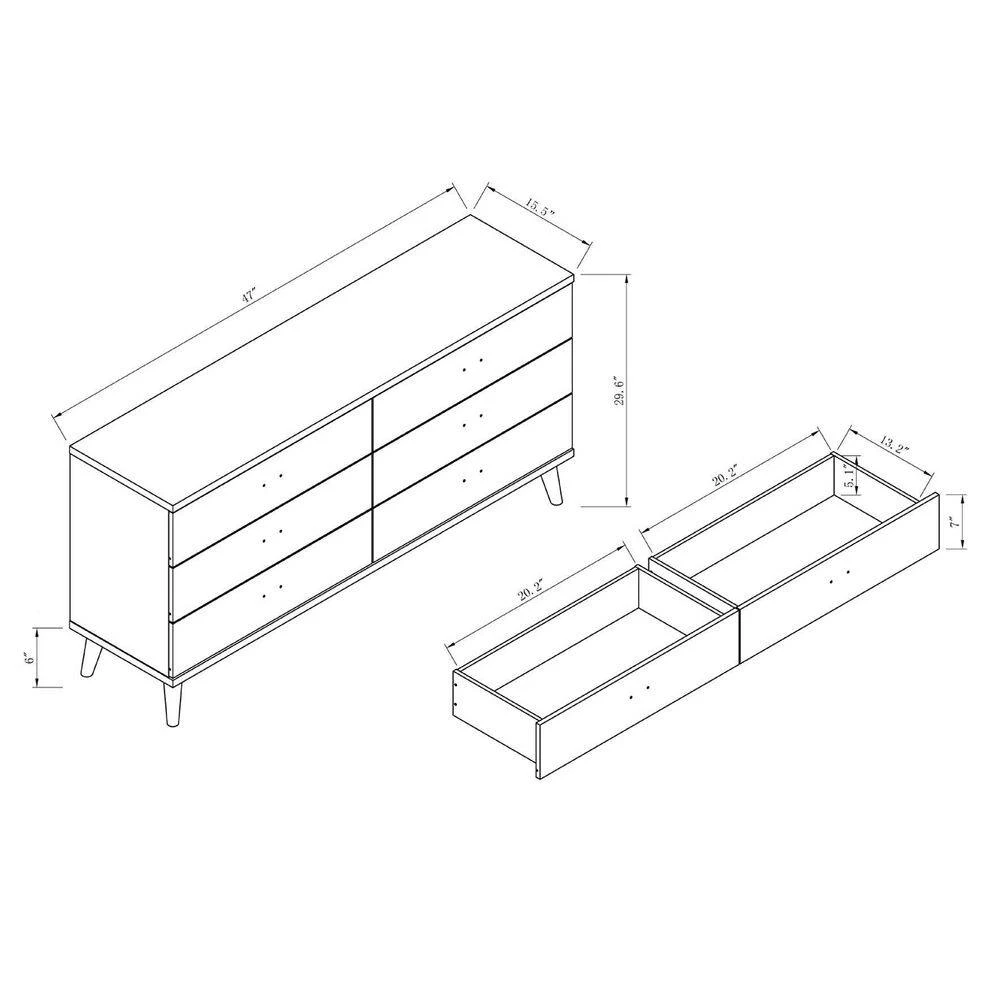 Fort Ordan III 6-Drawer Dark Gray Dresser (29.5 in. H x 47 in. W x 15.5 in. D) by Furniture of America 5 Fort Ordan III 6-Drawer Dark Gray Dresser (29.5 in. H x 47 in. W x 15.5 in. D) by Furniture of America - Image 5