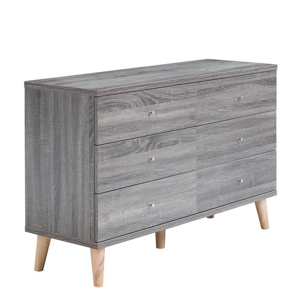 Fort Ordan III 6-Drawer Dark Gray Dresser (29.5 in. H x 47 in. W x 15.5 in. D) by Furniture of America 3 Fort Ordan III 6-Drawer Dark Gray Dresser (29.5 in. H x 47 in. W x 15.5 in. D) by Furniture of America - Image 3