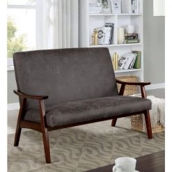 Lometa 46.8 in. Dark Gray Faux Leather 2 Seater Loveseat with Wood Frame by Furniture of America 6 Lometa 46.8 in. Dark Gray Faux Leather 2 Seater Loveseat with Wood Frame by Furniture of America -Furniture of America Sales Store dark gray furniture of america loveseats idf bn1246gy c3 1000