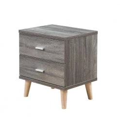 Kitzner 2-Drawer Dark Gray Nightstand (22 in. H x 20 in. W x 15.5 in. D) by Furniture of America -Furniture of America Sales Store dark gray furniture of america nightstands idi y2003a 4f 1000