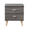 Kitzner 2-Drawer Dark Gray Nightstand (22 in. H x 20 in. W x 15.5 in. D) by Furniture of America