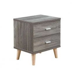 Kitzner 2-Drawer Dark Gray Nightstand (22 in. H x 20 in. W x 15.5 in. D) by Furniture of America -Furniture of America Sales Store dark gray furniture of america nightstands idi y2003a c3 1000