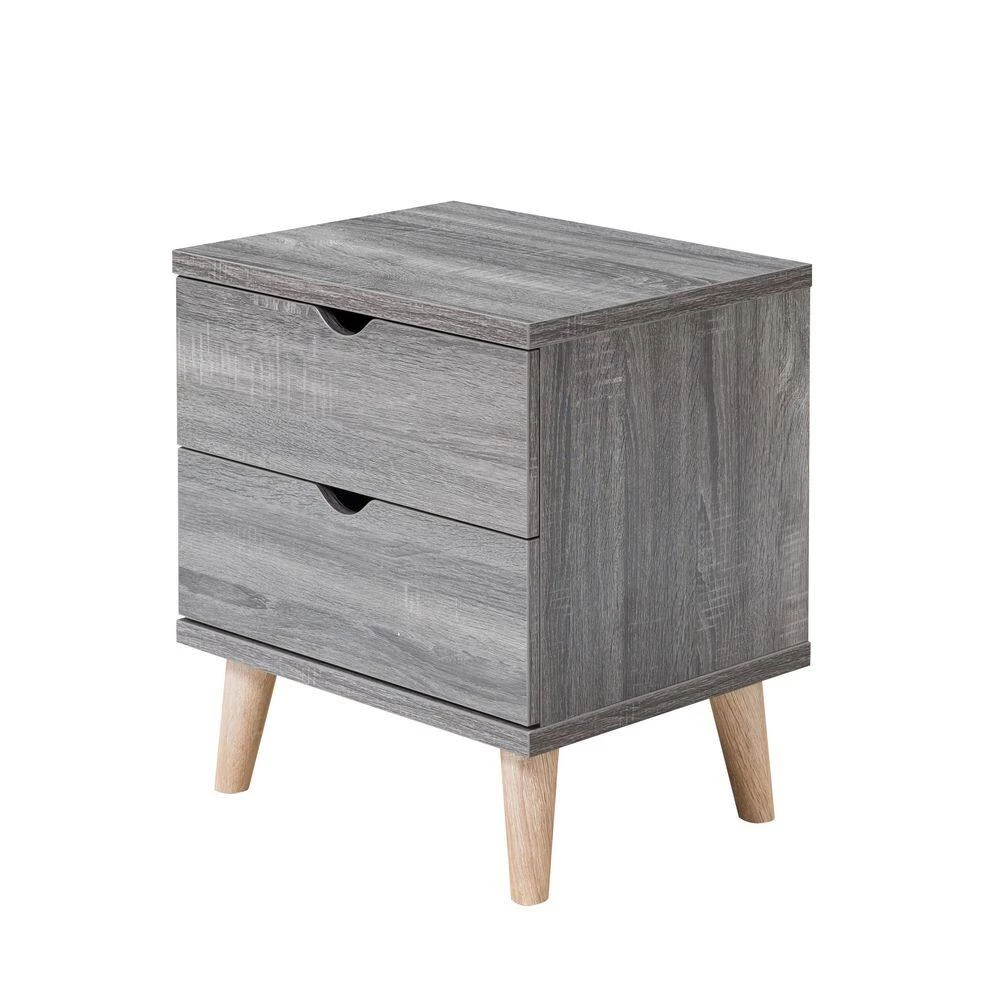 Kitzner II 2-Drawer Dark Gray Nightstand (22 in. H x 20 in. W x 15.5 in. D) by Furniture of America 4 Kitzner II 2-Drawer Dark Gray Nightstand (22 in. H x 20 in. W x 15.5 in. D) by Furniture of America - Image 4