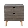 Kitzner II 2-Drawer Dark Gray Nightstand (22 in. H x 20 in. W x 15.5 in. D) by Furniture of America