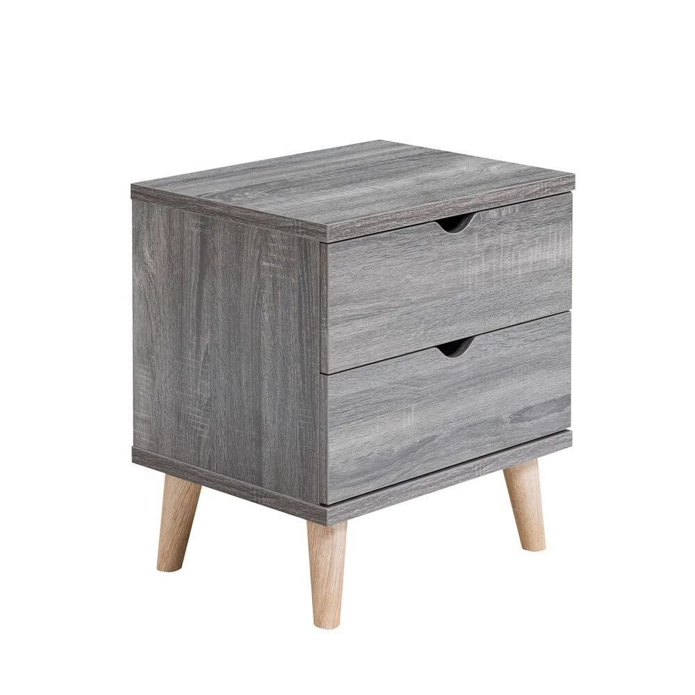 Kitzner II 2-Drawer Dark Gray Nightstand (22 in. H x 20 in. W x 15.5 in. D) by Furniture of America 3 Kitzner II 2-Drawer Dark Gray Nightstand (22 in. H x 20 in. W x 15.5 in. D) by Furniture of America - Image 3