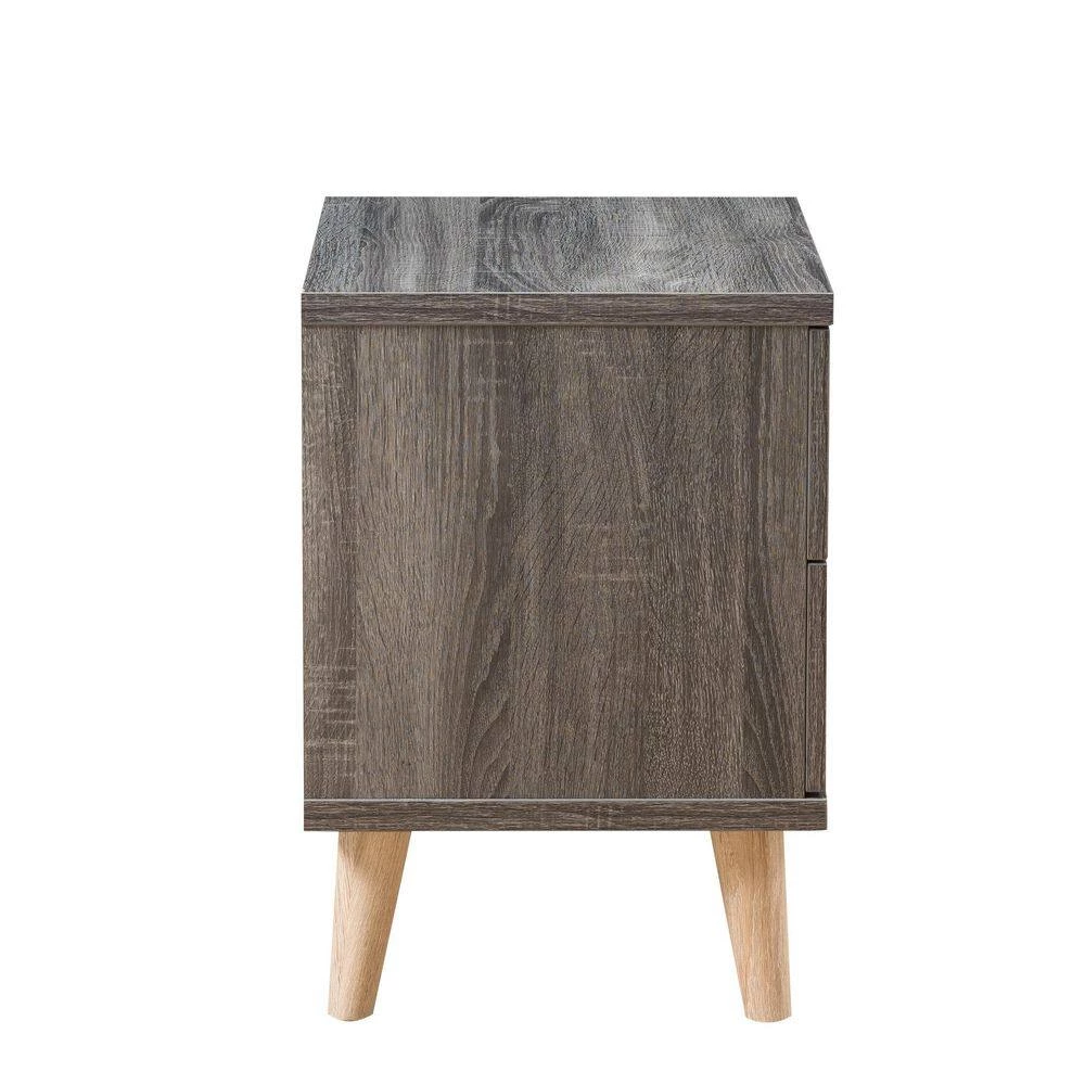 Kitzner II 2-Drawer Dark Gray Nightstand (22 in. H x 20 in. W x 15.5 in. D) by Furniture of America 2 Kitzner II 2-Drawer Dark Gray Nightstand (22 in. H x 20 in. W x 15.5 in. D) by Furniture of America - Image 2