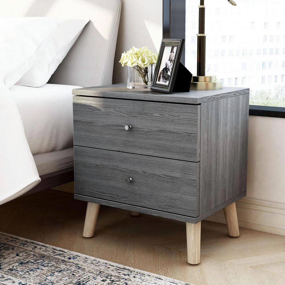 Kitzner III 2-Drawer Dark Gray Nightstand (22 in. H x 20 in. W x 15.5 in D) by Furniture of America 6 Kitzner III 2-Drawer Dark Gray Nightstand (22 in. H x 20 in. W x 15.5 in D) by Furniture of America - Image 6