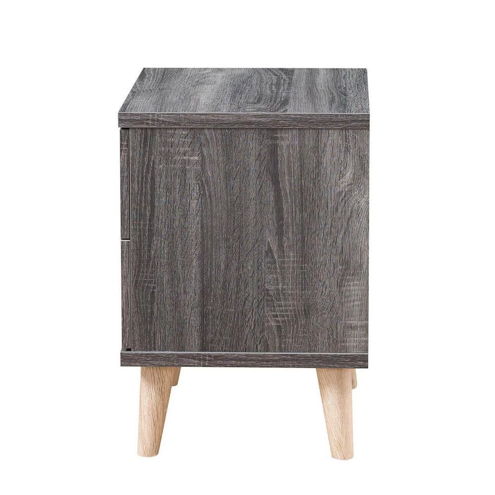 Kitzner III 2-Drawer Dark Gray Nightstand (22 in. H x 20 in. W x 15.5 in D) by Furniture of America 2 Kitzner III 2-Drawer Dark Gray Nightstand (22 in. H x 20 in. W x 15.5 in D) by Furniture of America - Image 2