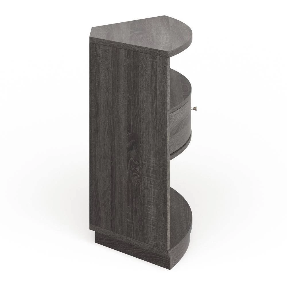 Leste 31.25 in. Dark Gray Corner TV Stand with 2-Shelf Fits TV's up to 30 in. by Furniture of America 5 Leste 31.25 in. Dark Gray Corner TV Stand with 2-Shelf Fits TV's up to 30 in. by Furniture of America - Image 5