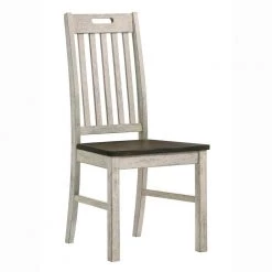 Bernavich Dark Oak and Antique White Dining Chair (Set of 2) by Furniture of America