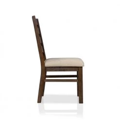 Marfal Dark Oak and Beige Side Chair by Furniture of America -Furniture of America Sales Store dark oak and beige furniture of america dining chairs idf 3358a sc 1f 1000