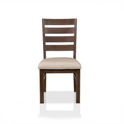 Marfal Dark Oak and Beige Side Chair by Furniture of America -Furniture of America Sales Store dark oak and beige furniture of america dining chairs idf 3358a sc 4f 1000
