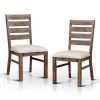 Marfal Dark Oak and Beige Side Chair by Furniture of America