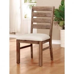 Marfal Dark Oak and Beige Side Chair by Furniture of America -Furniture of America Sales Store dark oak and beige furniture of america dining chairs idf 3358a sc c3 1000