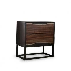 Clark 2-Drawer Dark Oak, Dark Walnut Nightstand by Furniture of America