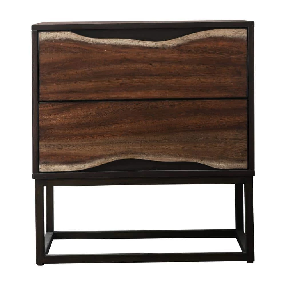 Clark 2-Drawer Dark Oak, Dark Walnut Nightstand by Furniture of America 3 Clark 2-Drawer Dark Oak, Dark Walnut Nightstand by Furniture of America - Image 3