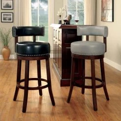 Swarthmore 34.25 in. Dark Oak and Gray Low Back Wood Bar Stool (Set of 2) by Furniture of America 11 Swarthmore 34.25 in. Dark Oak and Gray Low Back Wood Bar Stool (Set of 2) by Furniture of America -Furniture of America Sales Store dark oak and gray furniture of america bar stools idf br6251gy 24 1f 1000