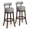 Swarthmore 34.25 in. Dark Oak and Gray Low Back Wood Bar Stool (Set of 2) by Furniture of America