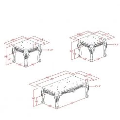 Semoleah 3-Piece 48 in. Dark Oak and Ivory Rectangle Faux Marble Coffee Table Set by Furniture of America -Furniture of America Sales Store dark oak and ivory furniture of america coffee tables idf 4487 3pk 76 1000