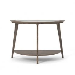 Axton 42 in. Dark Oak Standard Half Moon Glass Console Table with Storage by Furniture of America 11 Axton 42 in. Dark Oak Standard Half Moon Glass Console Table with Storage by Furniture of America -Furniture of America Sales Store dark oak furniture of america console tables idf 4345s 44 1000