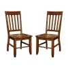 Henry Dark Oak Wood Slatted Side Chair (Set of 2) by Furniture of America