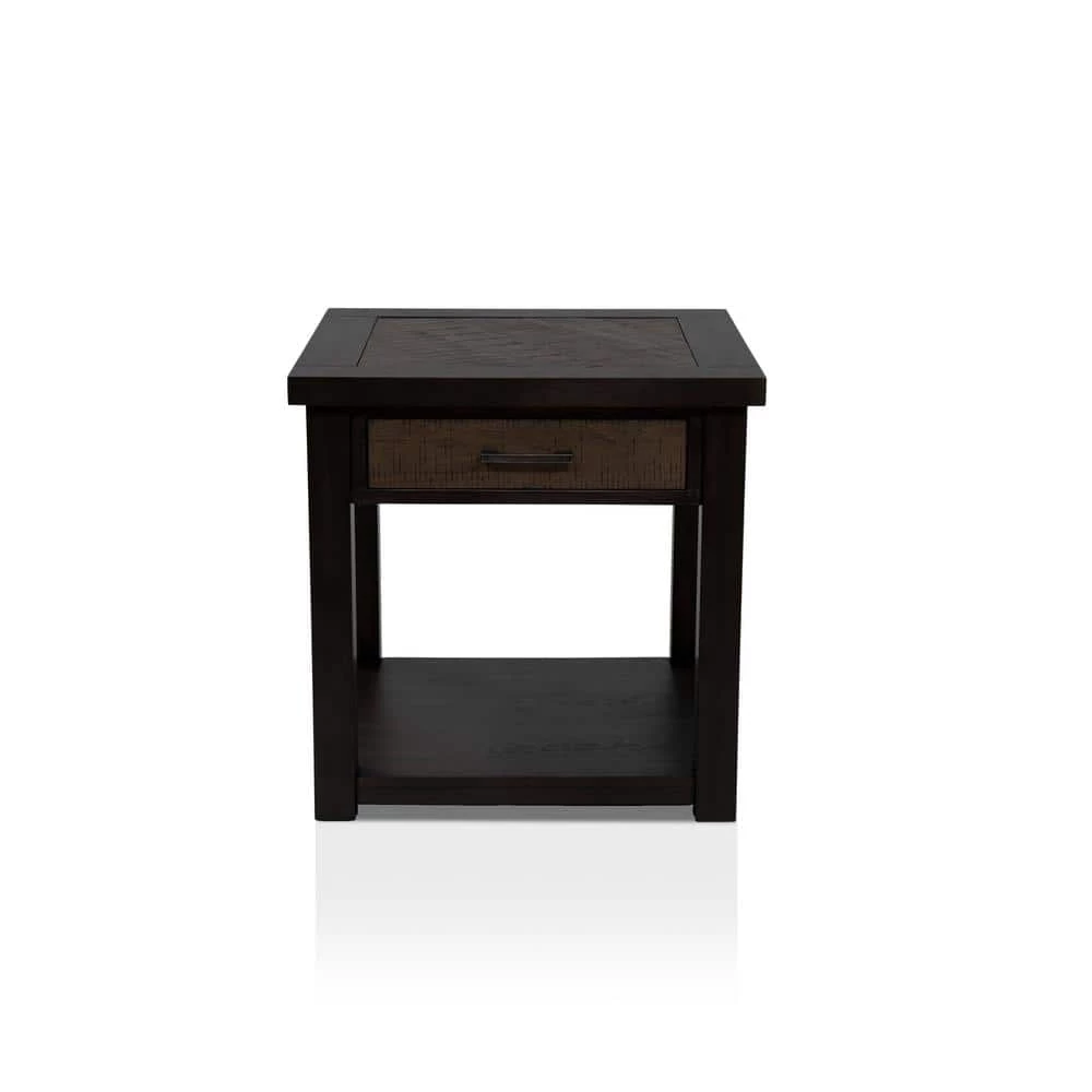 Palka 1-Drawer Dark Oak End Table by Furniture of America 1 Palka 1-Drawer Dark Oak End Table by Furniture of America