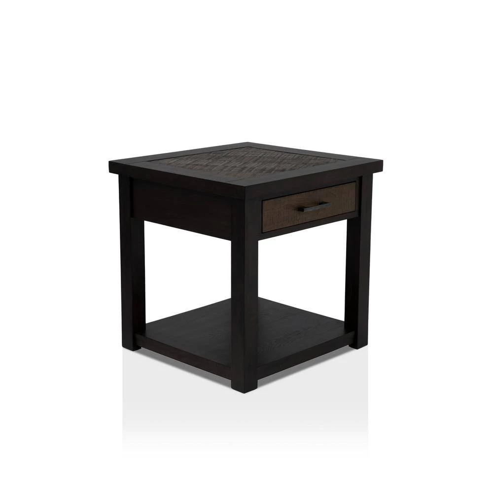 Palka 1-Drawer Dark Oak End Table by Furniture of America 2 Palka 1-Drawer Dark Oak End Table by Furniture of America - Image 2