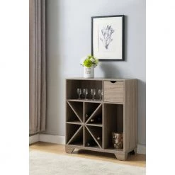 Mesheim Light Oak Buffet with Wine Rack by Furniture of America -Furniture of America Sales Store dark taupe furniture of america sideboards buffet tables idi 182279 31 1000