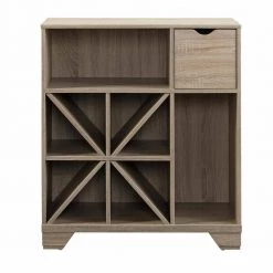 Mesheim Light Oak Buffet with Wine Rack by Furniture of America